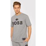 Przecenione Szare Koszulki polo męskie z krótkimi rękawami marki HUGO BOSS BOSS w rozmiarze S NBA 