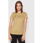 Przecenione Brązowe Koszulki polo damskie z krótkimi rękawami marki HUGO BOSS BOSS w rozmiarze S 