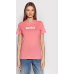 Przecenione Różowe Koszulki polo damskie z krótkimi rękawami marki HUGO BOSS BOSS w rozmiarze M 