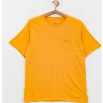 Przecenione Pomarańczowe Koszulki męskie z krótkimi rękawami bawełniane z okrągłym dekoltem marki Brixton w rozmiarze S 