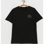 Przecenione Czarne Koszulki z nadrukiem męskie z krótkimi rękawami bawełniane z okrągłym dekoltem marki Brixton w rozmiarze XL 