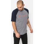 Przecenione Szare Koszulki z nadrukiem męskie z krótkimi rękawami bawełniane marki Brixton w rozmiarze S 