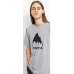 Szare Koszulki z nadrukiem męskie z krótkimi rękawami bawełniane z okrągłym dekoltem marki Burton Mountain w rozmiarze XL 