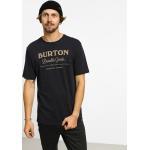 Przecenione Czarne Koszulki z nadrukiem męskie z krótkimi rękawami bawełniane z okrągłym dekoltem marki Burton w rozmiarze S 
