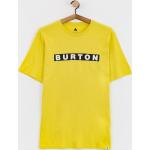Przecenione Żółte Koszulki z nadrukiem męskie z krótkimi rękawami z okrągłym dekoltem marki Burton Vault w rozmiarze XL 