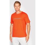 Przecenione Pomarańczowe Koszulki sportowe męskie z krótkimi rękawami marki Calvin Klein PERFORMANCE w rozmiarze S 