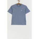 Przecenione Niebieskie Eko Koszulki damskie z krótkimi rękawami bawełniane marki Carhartt WIP w rozmiarze S 