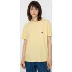 Przecenione Żółte Koszulki damskie z krótkimi rękawami bawełniane marki Carhartt WIP w rozmiarze XS 