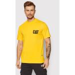 Przecenione Żółte Koszulki polo męskie z krótkimi rękawami marki Cat w rozmiarze S 