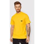 Przecenione Żółte Koszulki polo męskie z krótkimi rękawami marki Cat w rozmiarze M 