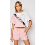 Przecenione Różowe Koszulki typu crop top damskie z krótkimi rękawami marki Champion w rozmiarze L 