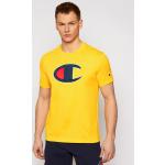 Przecenione Żółte Koszulki sportowe męskie z krótkimi rękawami marki Champion w rozmiarze M 