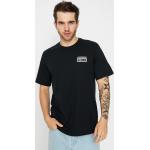 Przecenione Czarne Koszulki z nadrukiem męskie z krótkimi rękawami bawełniane z okrągłym dekoltem marki Converse Cons w rozmiarze L 