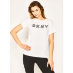Przecenione Białe Koszulki polo damskie z krótkimi rękawami marki DKNY | Donna Karan w rozmiarze XS 