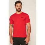 Przecenione Czerwone Koszulki polo męskie z krótkimi rękawami marki Emporio Armani w rozmiarze L 