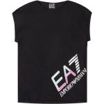 Przecenione Czarne Koszulki dziecięce z krótkim rękawkiem marki Emporio Armani 