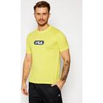 Przecenione Żółte Koszulki sportowe męskie z krótkimi rękawami marki Fila w rozmiarze M 