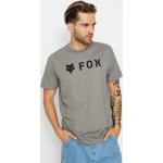 Przecenione Szare Koszulki z nadrukiem męskie z krótkimi rękawami bawełniane marki FOX w rozmiarze M 