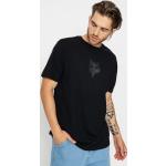 Czarne Koszulki z nadrukiem męskie z krótkimi rękawami bawełniane marki FOX w rozmiarze M 