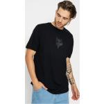 Czarne Koszulki z nadrukiem męskie z krótkimi rękawami bawełniane marki FOX w rozmiarze L 