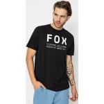 Przecenione Czarne Koszulki z nadrukiem męskie z krótkimi rękawami z poliestru marki FOX w rozmiarze XL 