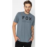 Przecenione Szare Koszulki z nadrukiem męskie z krótkimi rękawami z poliestru marki FOX w rozmiarze XL 