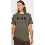 Przecenione Zielone Koszulki z nadrukiem męskie z krótkimi rękawami z poliestru marki FOX w rozmiarze M 