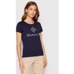 Przecenione Granatowe Koszulki polo damskie z krótkimi rękawami marki Gant w rozmiarze XS 