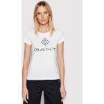 Przecenione Białe Koszulki polo damskie z krótkimi rękawami marki Gant w rozmiarze XS 