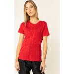 Przecenione Czerwone Koszulki polo damskie z krótkimi rękawami marki Guess w rozmiarze XS 