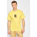 Przecenione Żółte Koszulki polo męskie z krótkimi rękawami marki HUF w rozmiarze S 