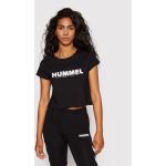 Czarne Koszulki polo damskie z krótkimi rękawami marki Hummel w rozmiarze L 