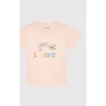 Przecenione Różowe Koszulki dziecięce z krótkim rękawkiem marki Lacoste 