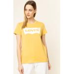 Przecenione Żółte Koszulki damskie z krótkimi rękawami marki LEVI´S w rozmiarze XS 