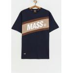 Granatowe Koszulki męskie z krótkimi rękawami bawełniane marki Mass w rozmiarze 3 XL 