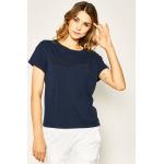 Przecenione Granatowe Koszulki polo damskie z krótkimi rękawami marki NAPAPIJRI w rozmiarze XS 