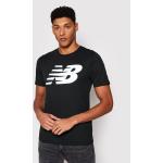 Przecenione Czarne Koszulki sportowe męskie z krótkimi rękawami marki New Balance w rozmiarze S 