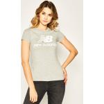 Przecenione Szare Koszulki polo damskie z krótkimi rękawami marki New Balance w rozmiarze XS 
