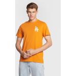 Przecenione Pomarańczowe Koszulki sportowe męskie z krótkimi rękawami marki New Era w rozmiarze M LA Dodgers 