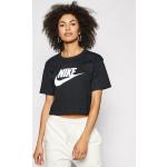 Czarne Koszulki polo damskie z krótkimi rękawami marki Nike w rozmiarze XS 