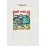 Przecenione Białe Koszulki polo męskie z krótkimi rękawami marki Only & Sons Iron Maiden 