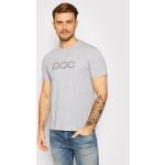 Szare Koszulki sportowe męskie z krótkimi rękawami marki POC w rozmiarze XL 