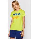 Przecenione Zielone Koszulki polo damskie z krótkimi rękawami marki POLO RALPH LAUREN Big & Tall w rozmiarze S 