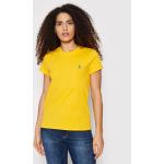 Przecenione Żółte Koszulki polo damskie z krótkimi rękawami marki POLO RALPH LAUREN Big & Tall w rozmiarze XS 
