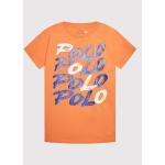 Przecenione Pomarańczowe Koszulki dziecięce z krótkim rękawkiem marki POLO RALPH LAUREN Big & Tall w rozmiarze 134 