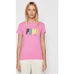 Przecenione Różowe Koszulki polo damskie z krótkimi rękawami marki Puma w rozmiarze S 