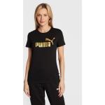 Przecenione Czarne Koszulki polo damskie metaliczne z krótkimi rękawami marki Puma w rozmiarze XS 