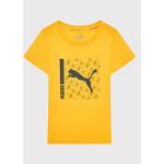 Żółte Koszulki dziecięce z krótkim rękawkiem marki Puma w rozmiarze 104 