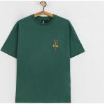 Przecenione Zielone Koszulki z nadrukiem męskie z krótkimi rękawami bawełniane marki Quiksilver w rozmiarze XL 