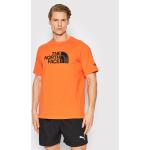 Przecenione Pomarańczowe Koszulki sportowe męskie z krótkimi rękawami marki The North Face w rozmiarze S 